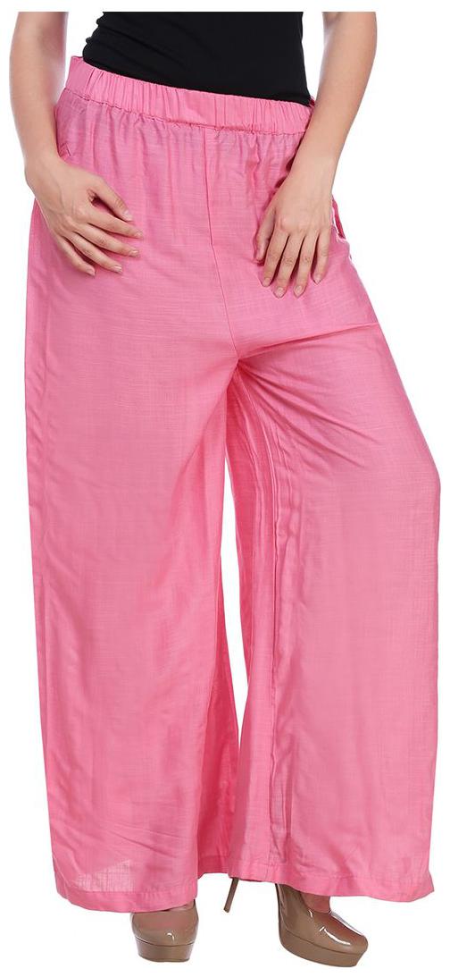 

Jollify Pink Solid Flared Palazzo