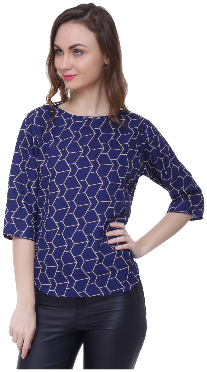 

Jollify Women Solid Regular top - Blue