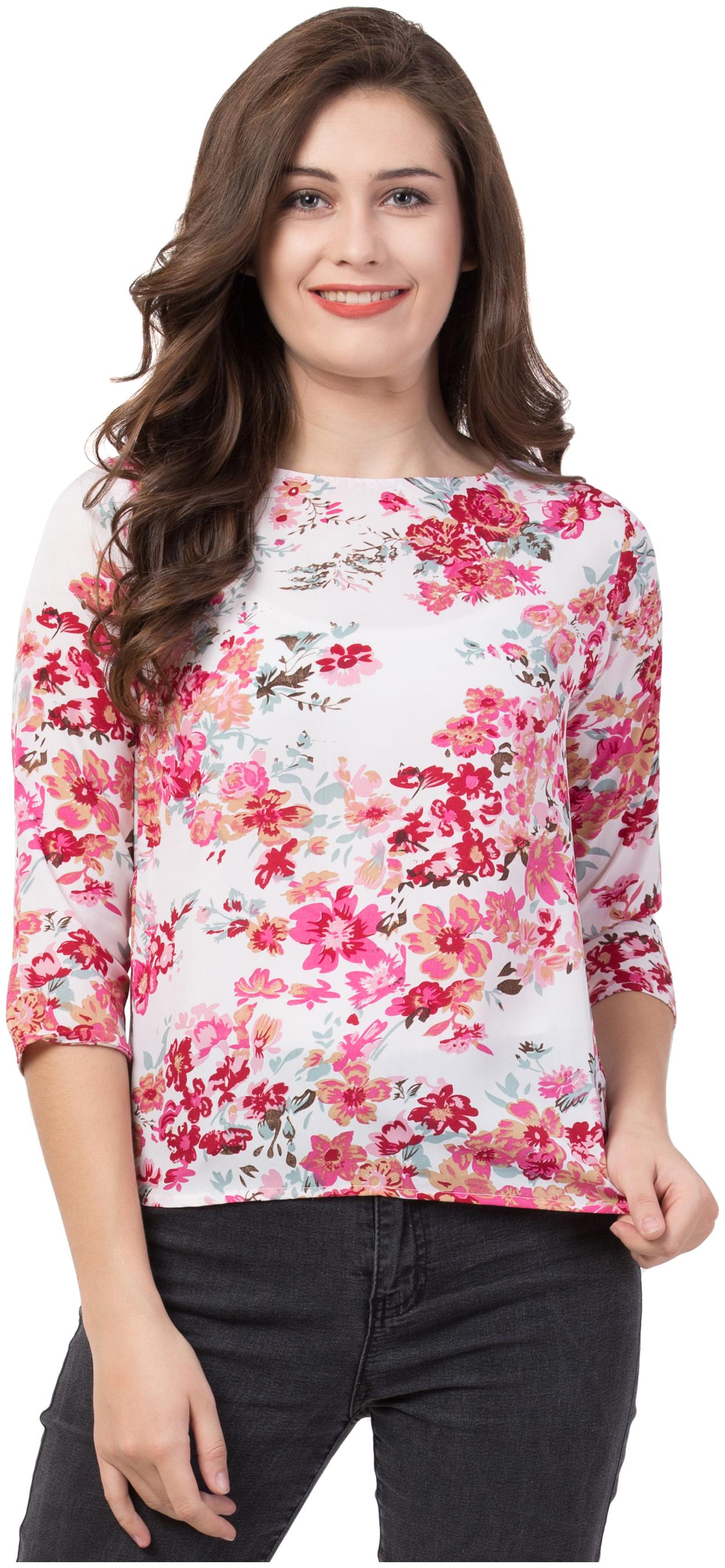 

Jollify Women Printed Regular top - Red