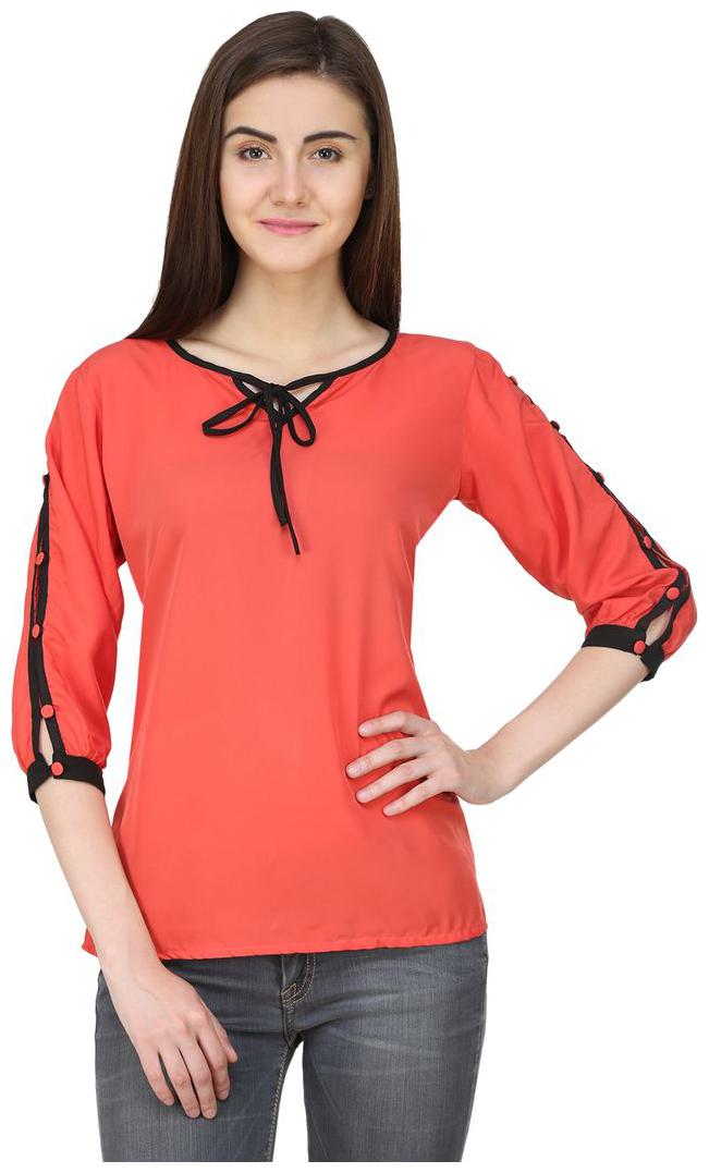 

Jollify Women Printed Regular top - Red
