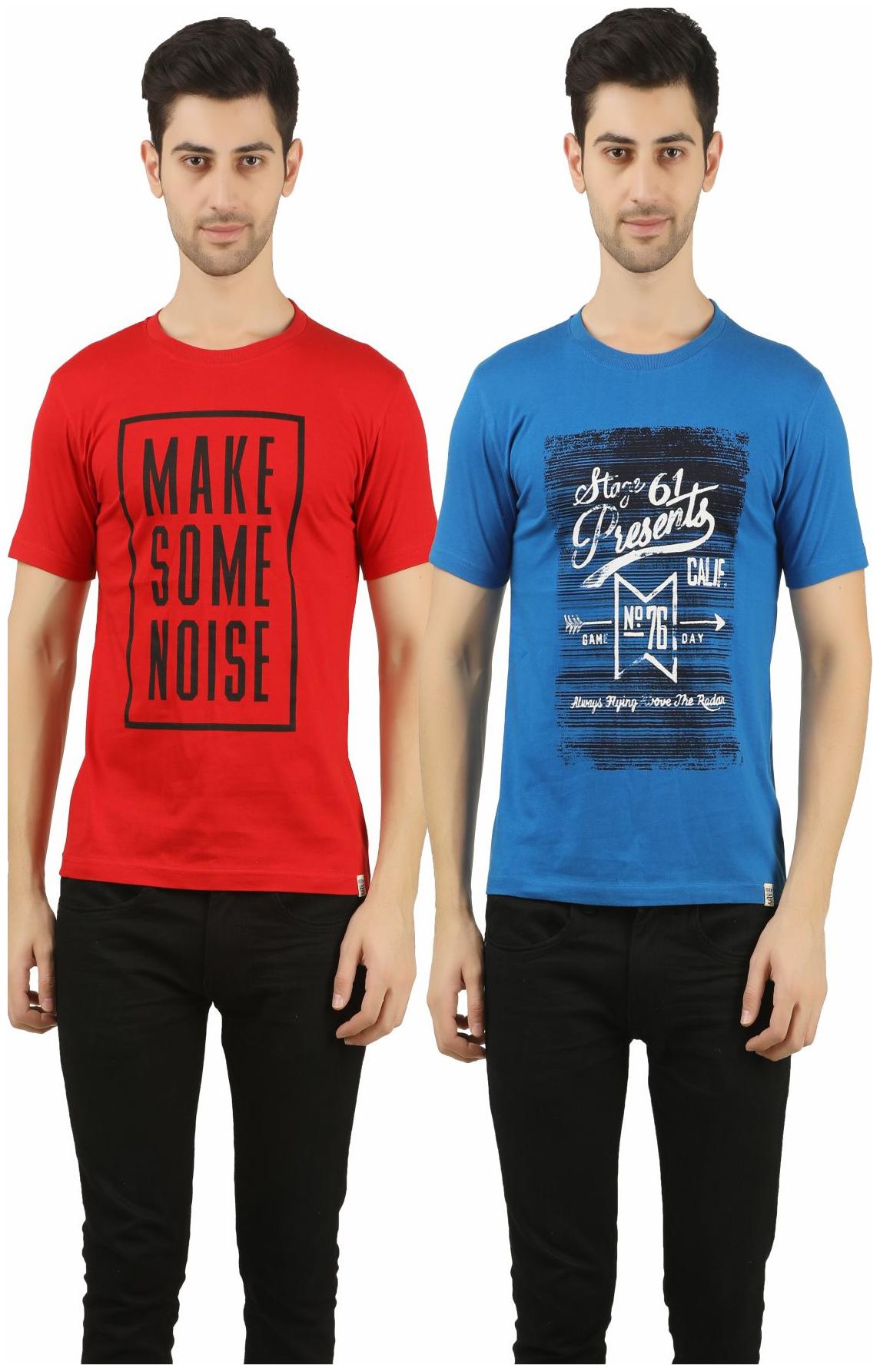 

Joven Men Multi Regular fit Cotton Round neck T-Shirt - Pack Of 2