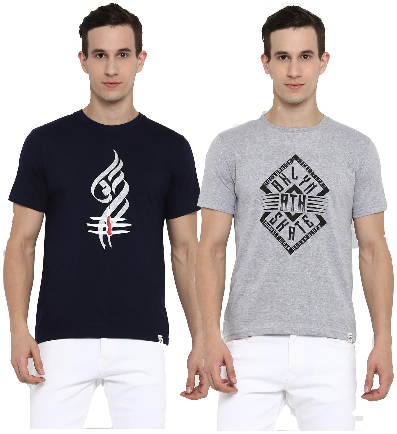 

Joven Men Multi Regular fit Cotton Round neck T-Shirt - Pack Of 2