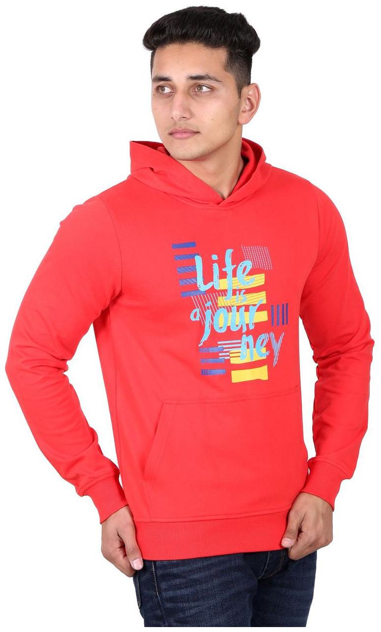 

JTEE Men Red Hooded Hoodie