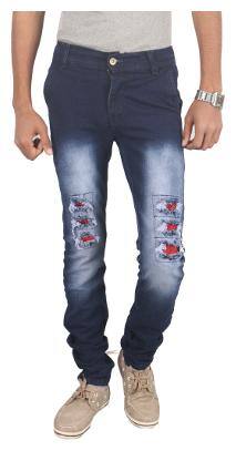 JUBINATION Men White Slim Fit Jeans