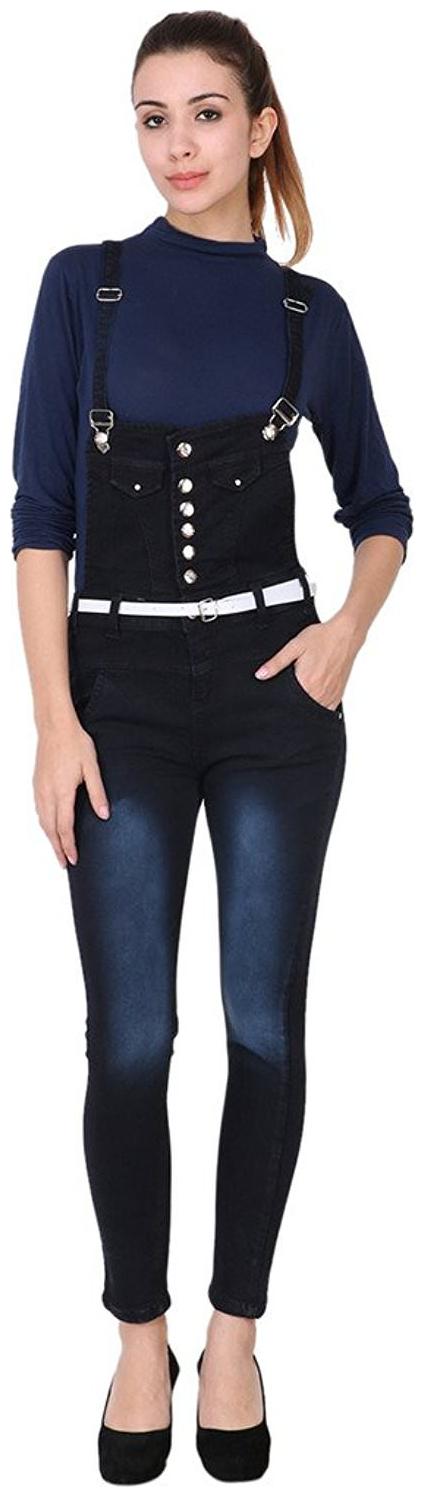 

JUBINATION Solid Jumpsuit - Blue