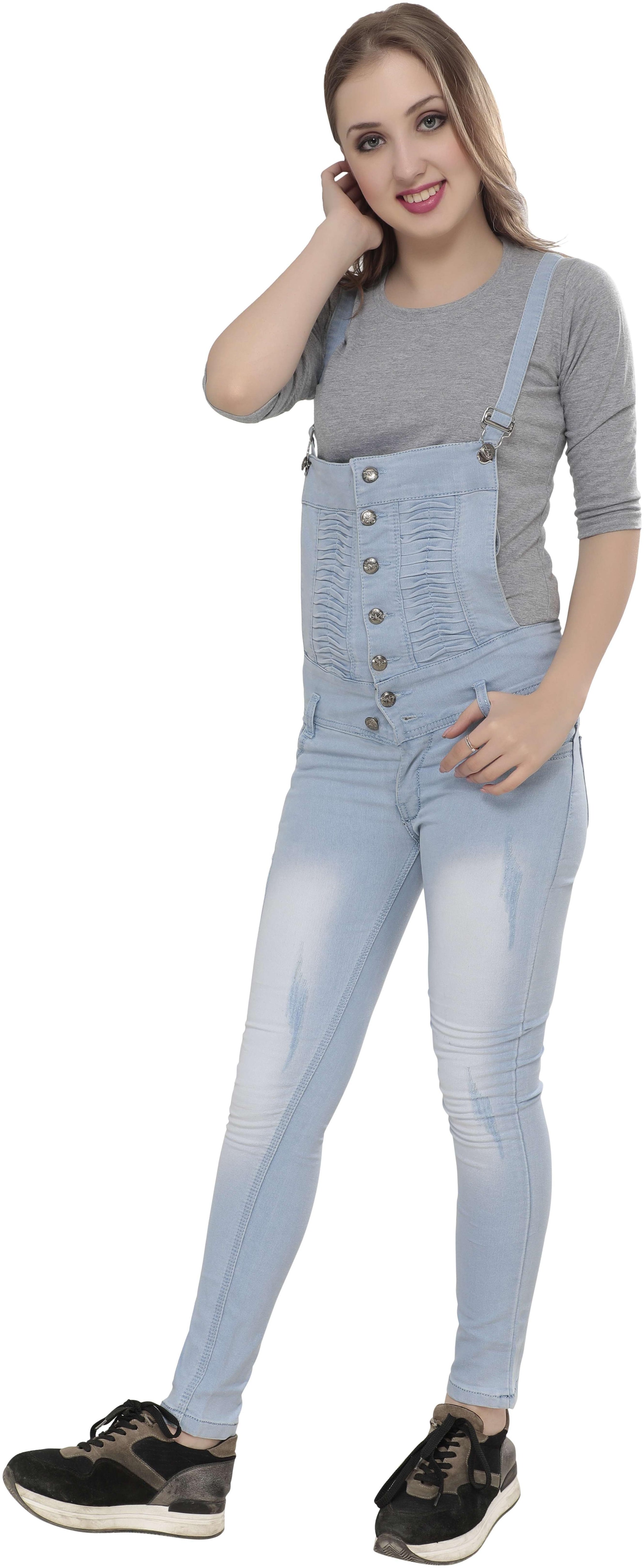 

JUBINATION Solid Dungaree - Blue