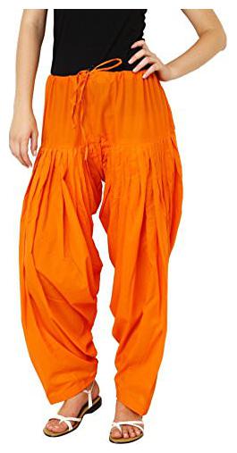 

JUBINATION Cotton Salwar - Orange