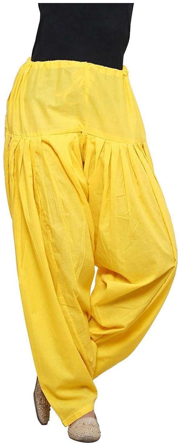 

JUBINATION Cotton Salwar - Yellow