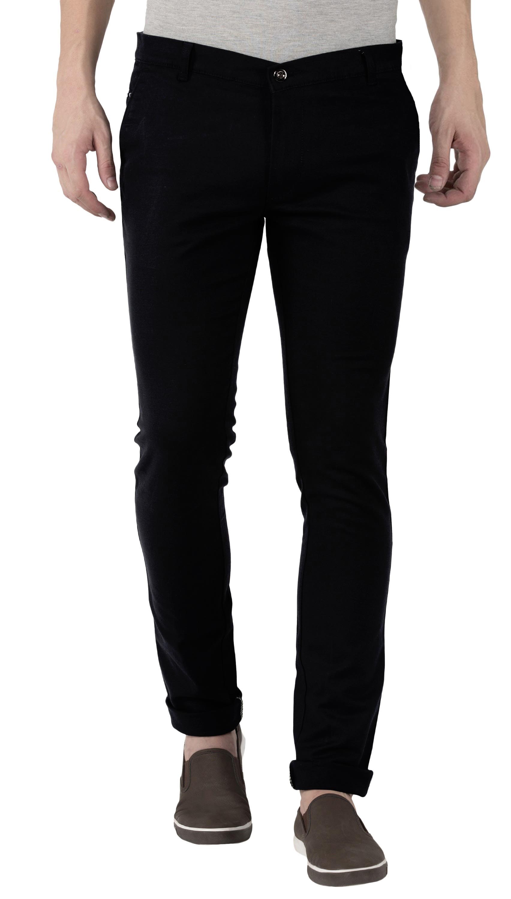 

Jugend Black Stretchable Slim Fit Trousers for men