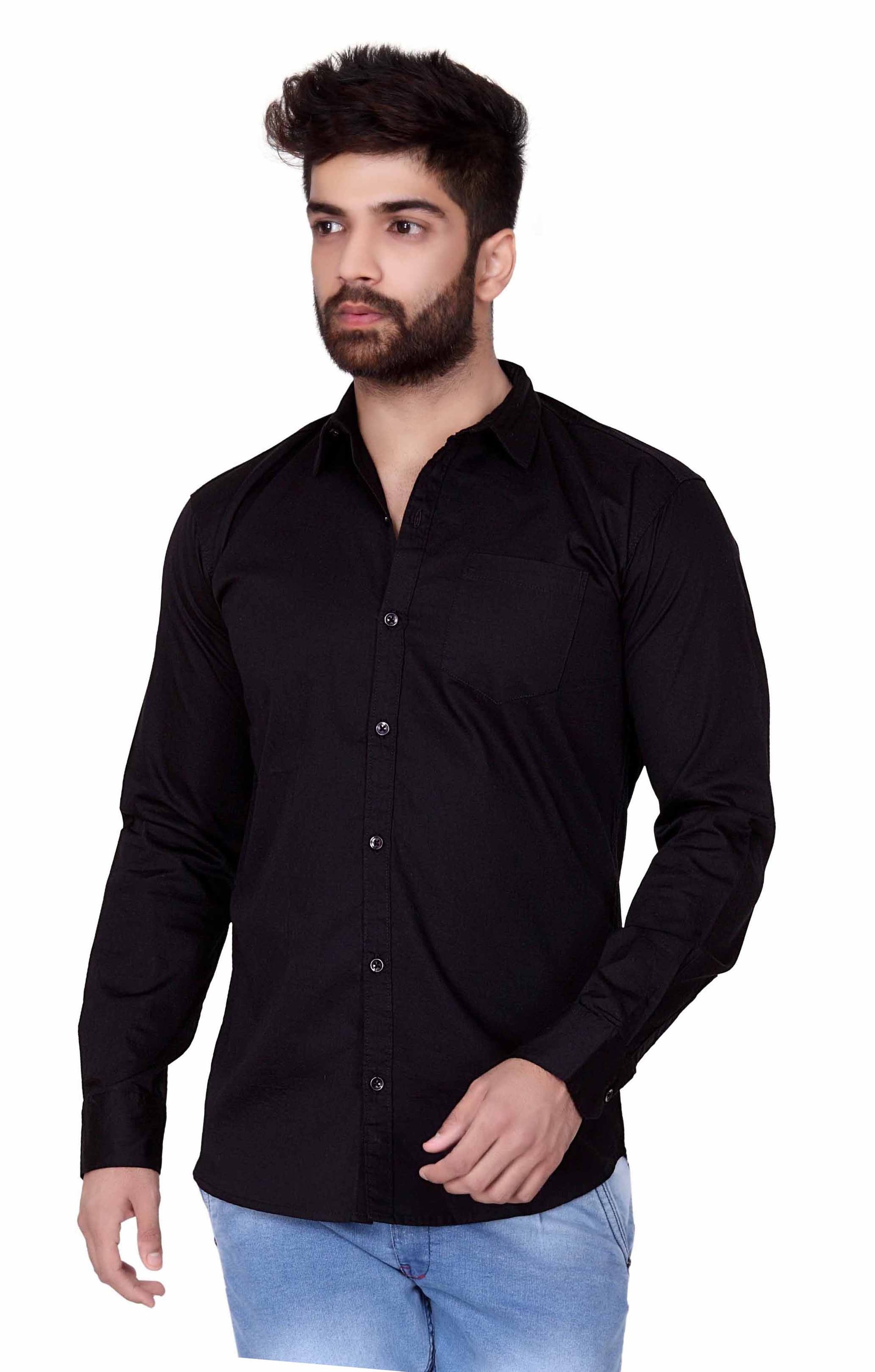

Jugend Men Slim fit Casual shirt - Black