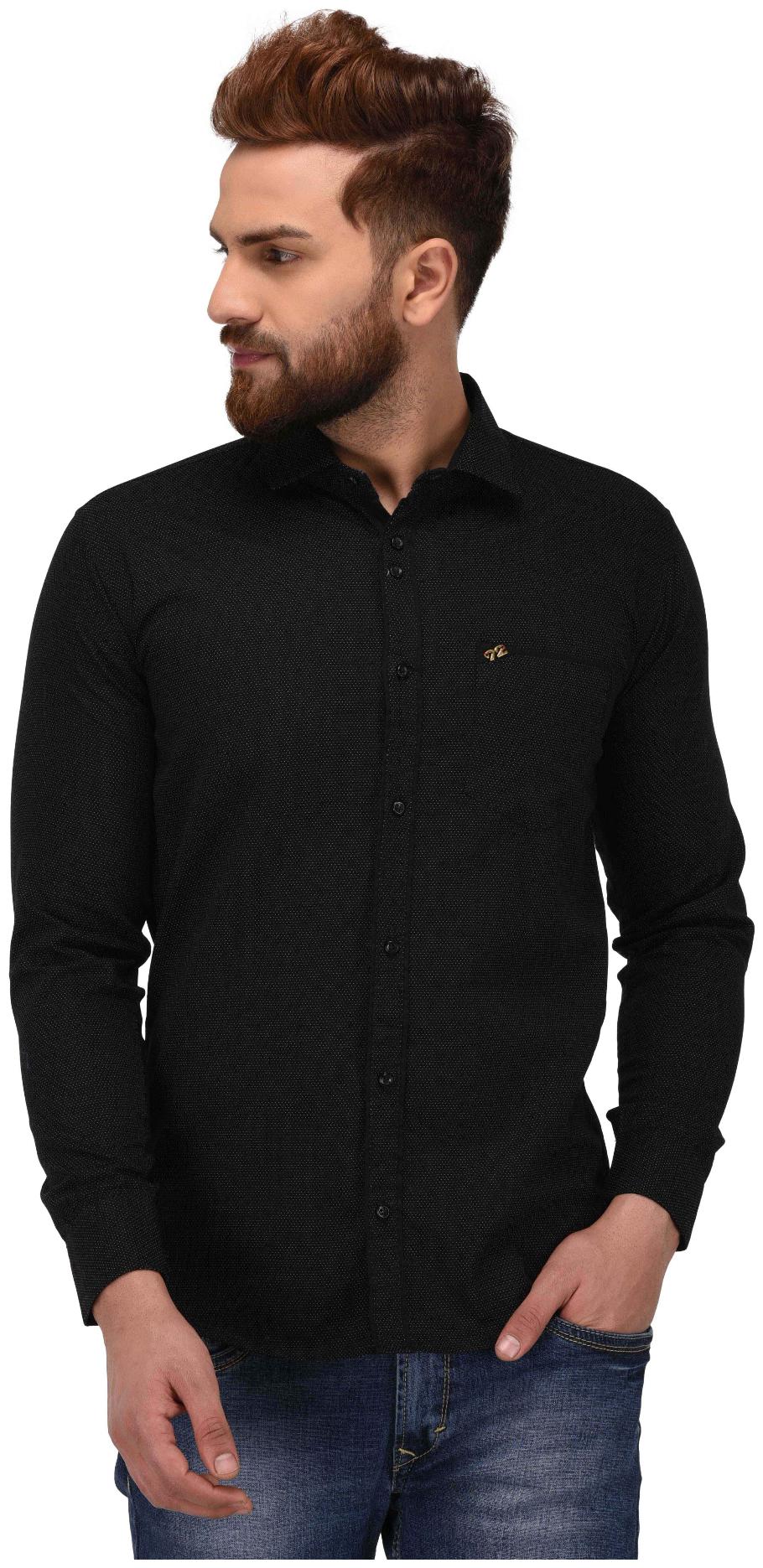 

Jugend Men Black Printed Slim Fit Casual Shirt