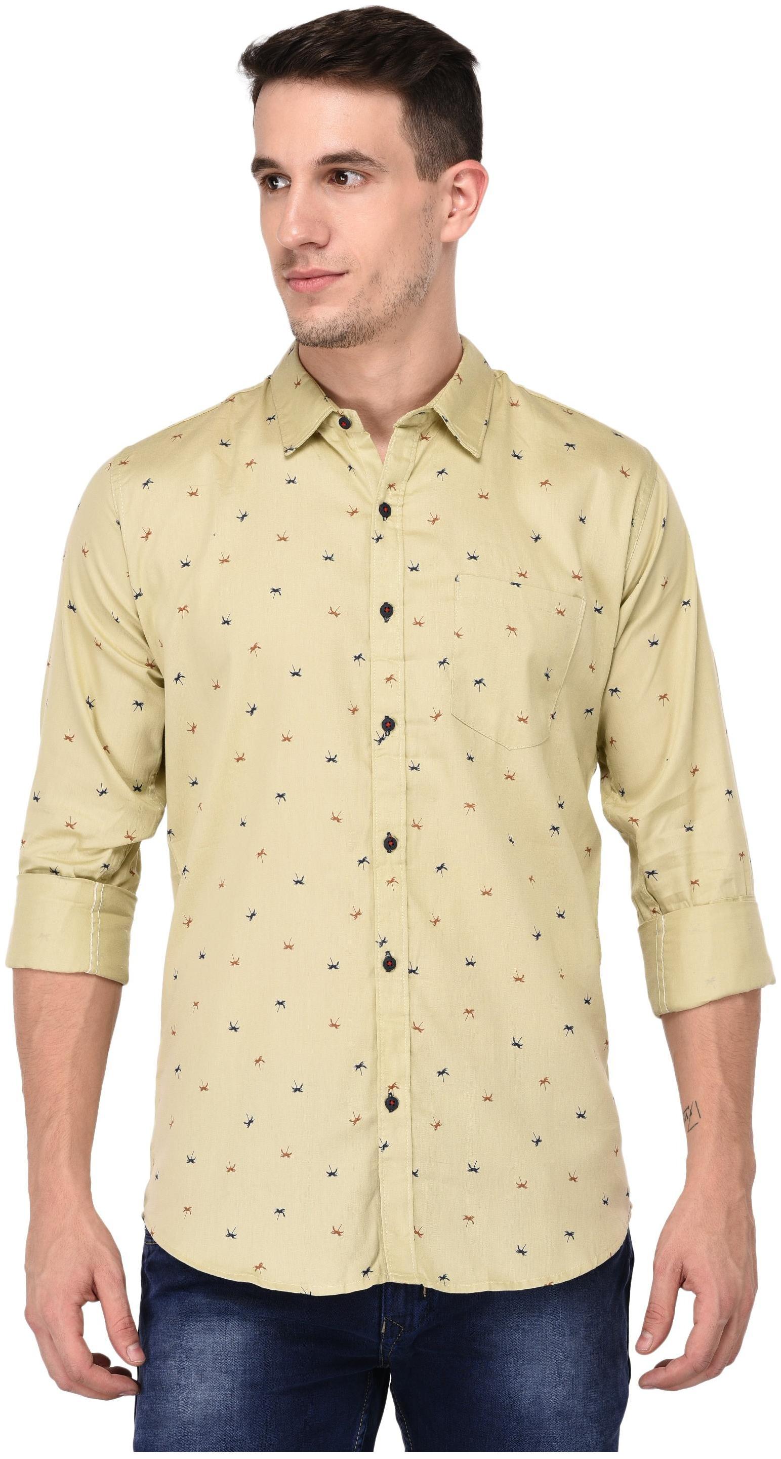 

Jugend Men White Floral Slim Fit Casual Shirt