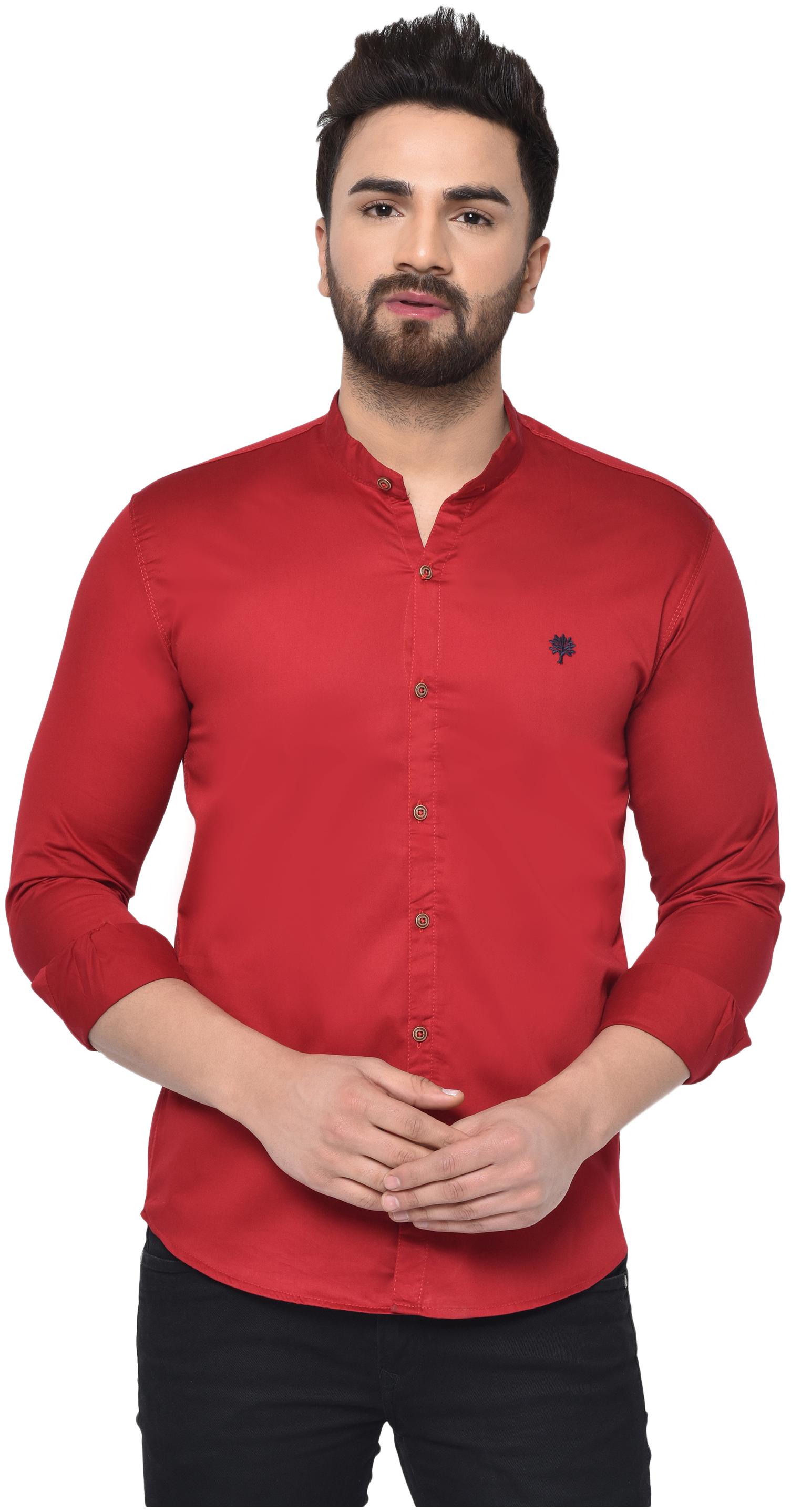 

Jugend Men Maroon Solid Slim Fit Casual Shirt