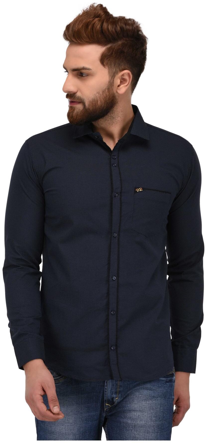 

Jugend Men Blue Printed Slim Fit Casual Shirt