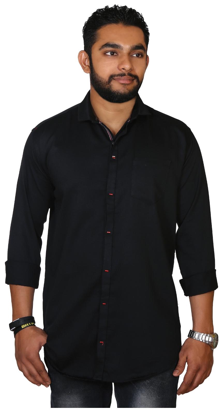 

Jugend Men Slim Fit Casual shirt - Black