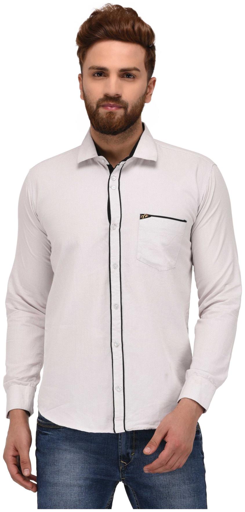 

Jugend Men White Printed Slim Fit Casual Shirt
