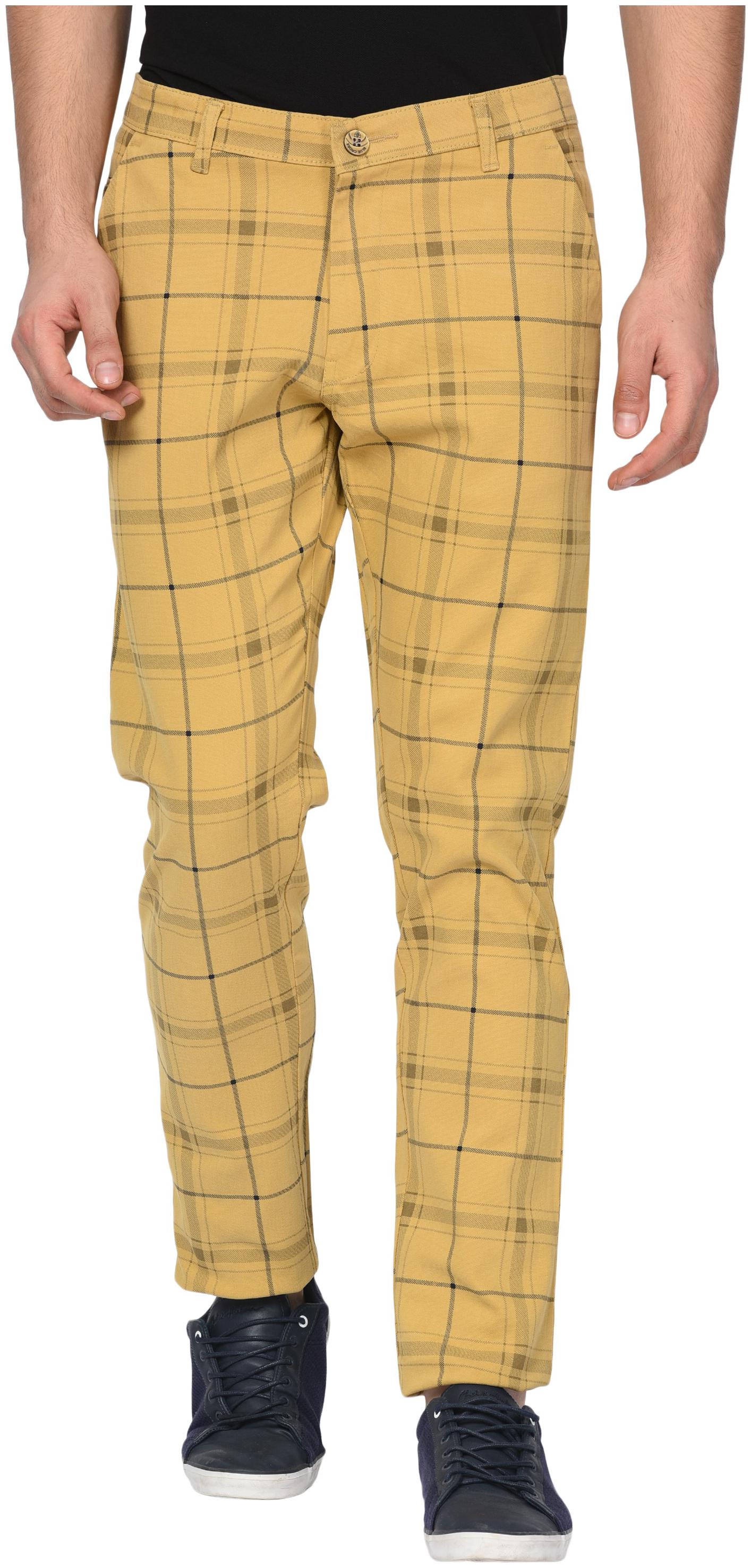 

Jugend Men Yellow Checked Slim fit Chinos