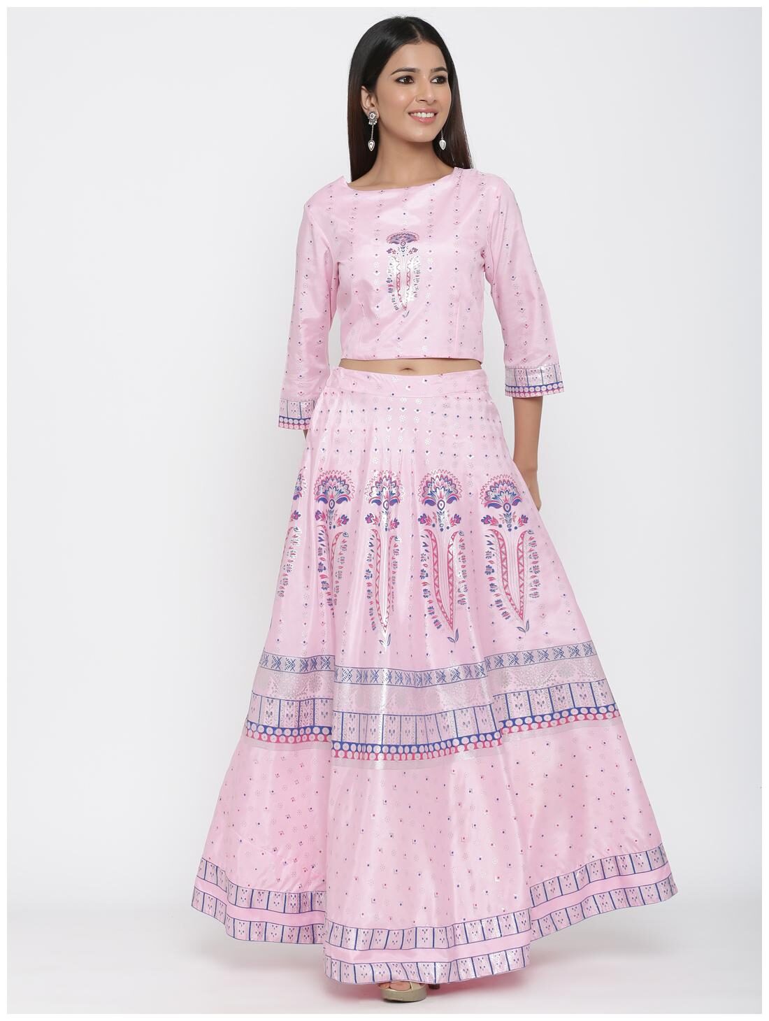

Juniper Blended Pink Lehenga Blouse For Women