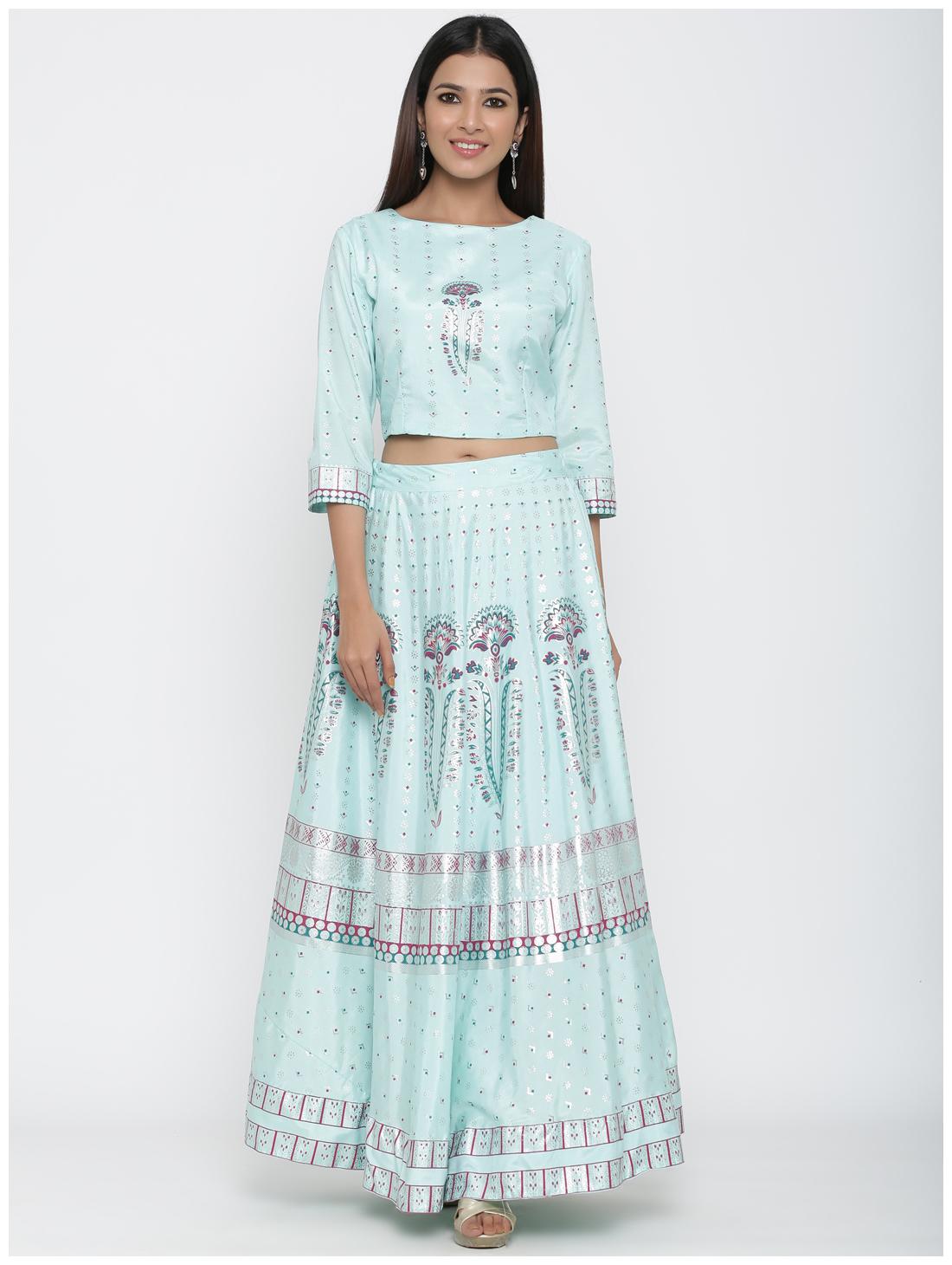 

Juniper Blended Turquoise Lehenga Blouse For Women