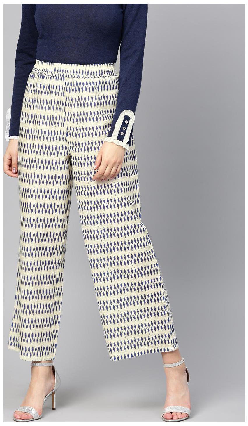 

Juniper Blue Abstract Wide Leg Palazzo