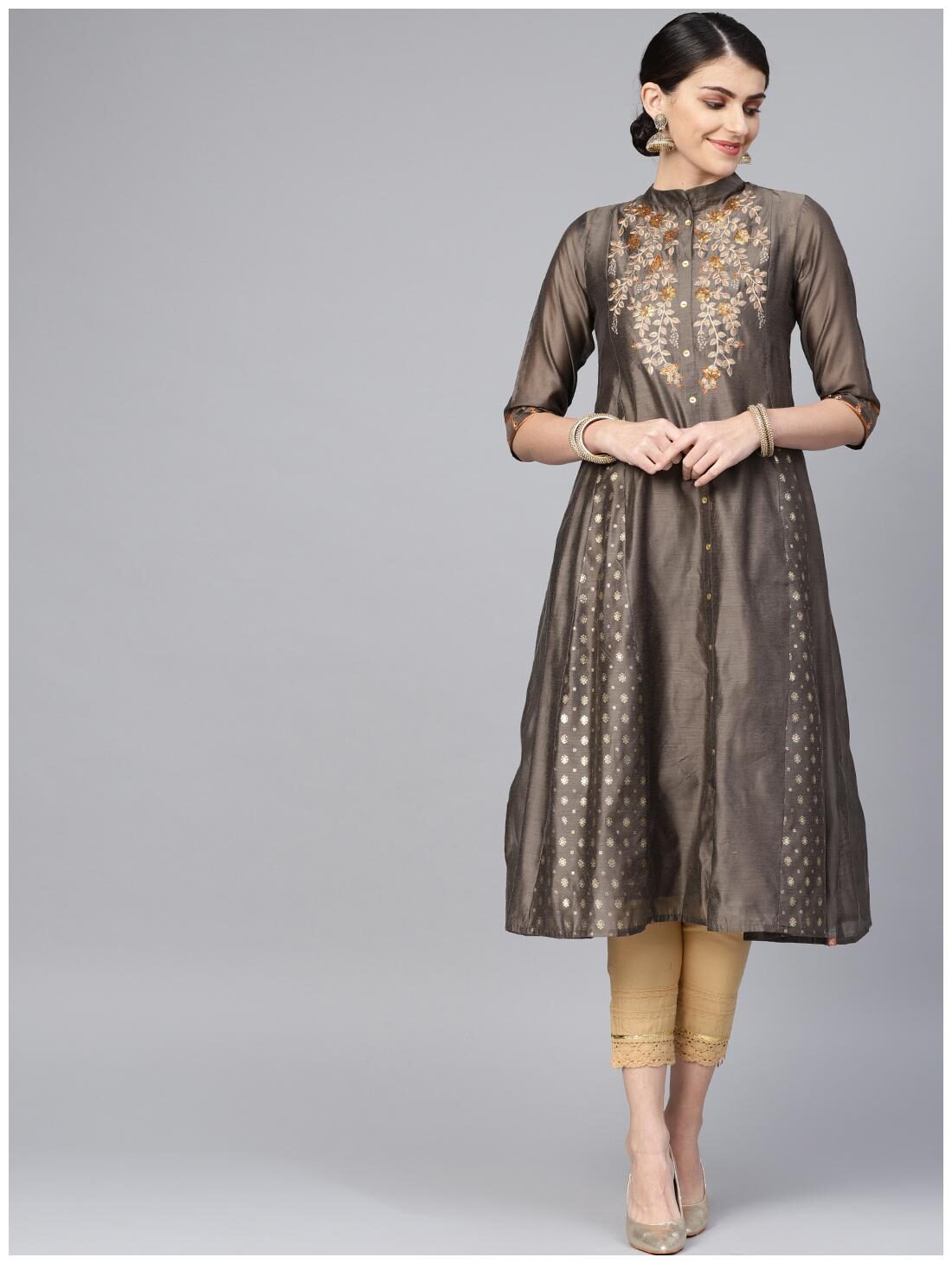 

Juniper Chanderi Kurta Grey