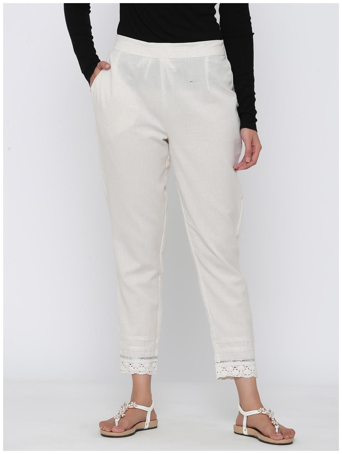 

Juniper Cotton Blend Ethnic Pants - Cream