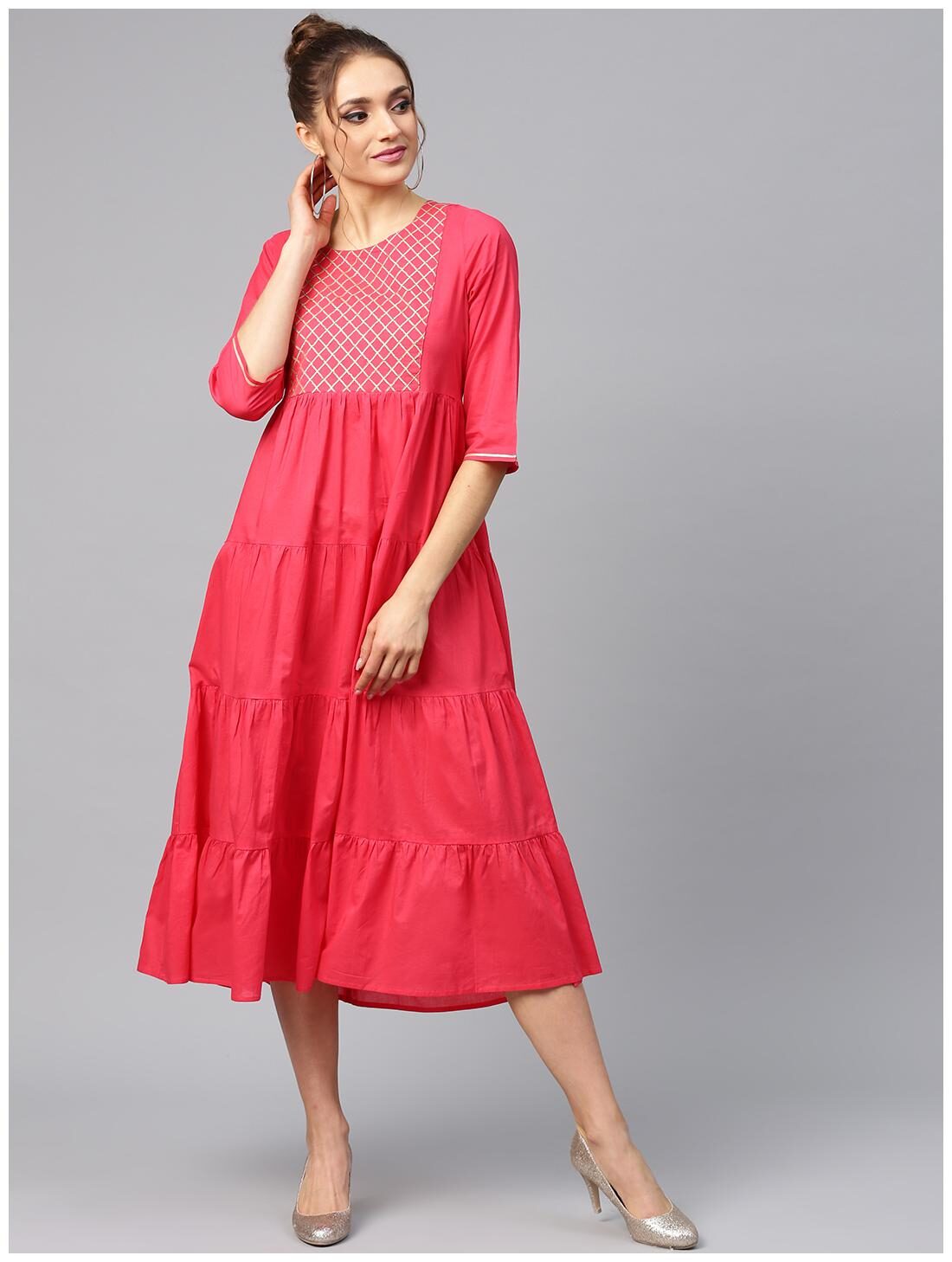 

Juniper Cotton Festive Kurti Dress Red