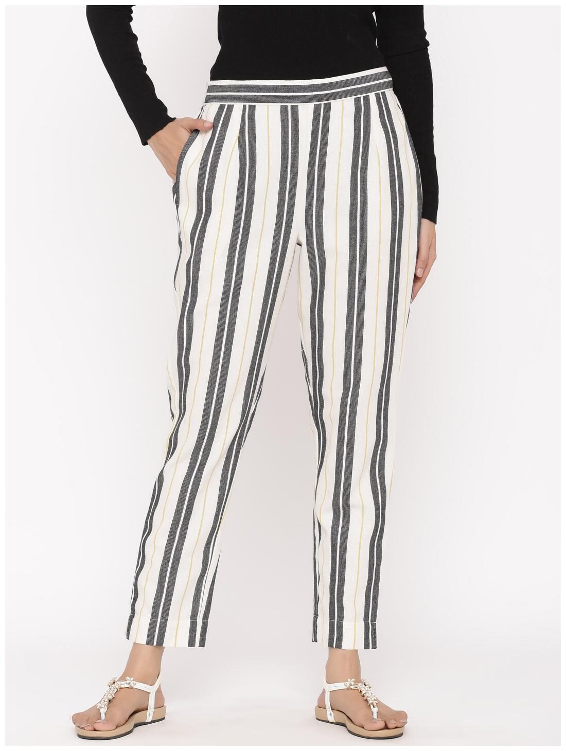 

Juniper Cotton Ethnic Pants - White
