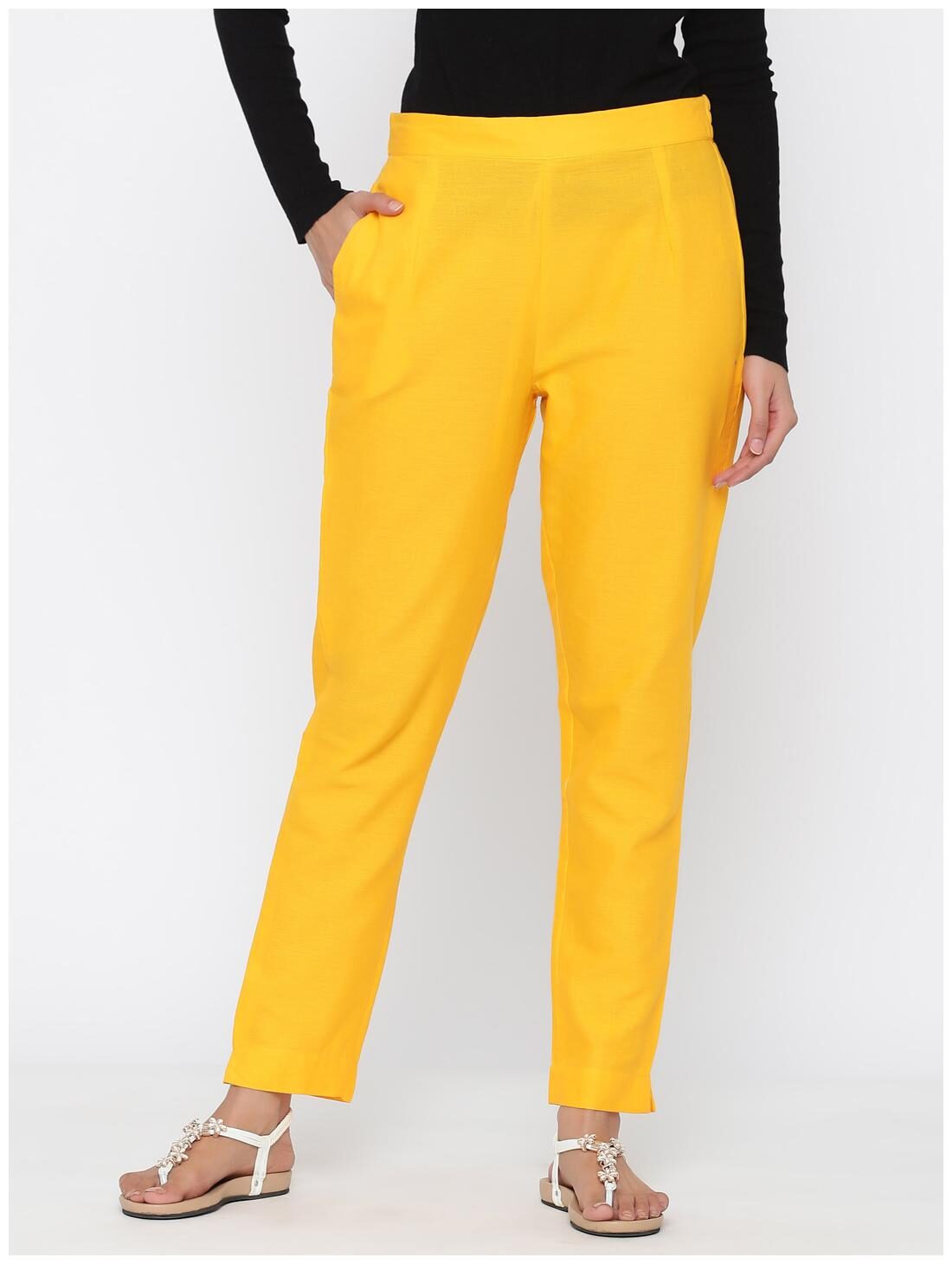 

Juniper Cotton Ethnic Pants - Yellow