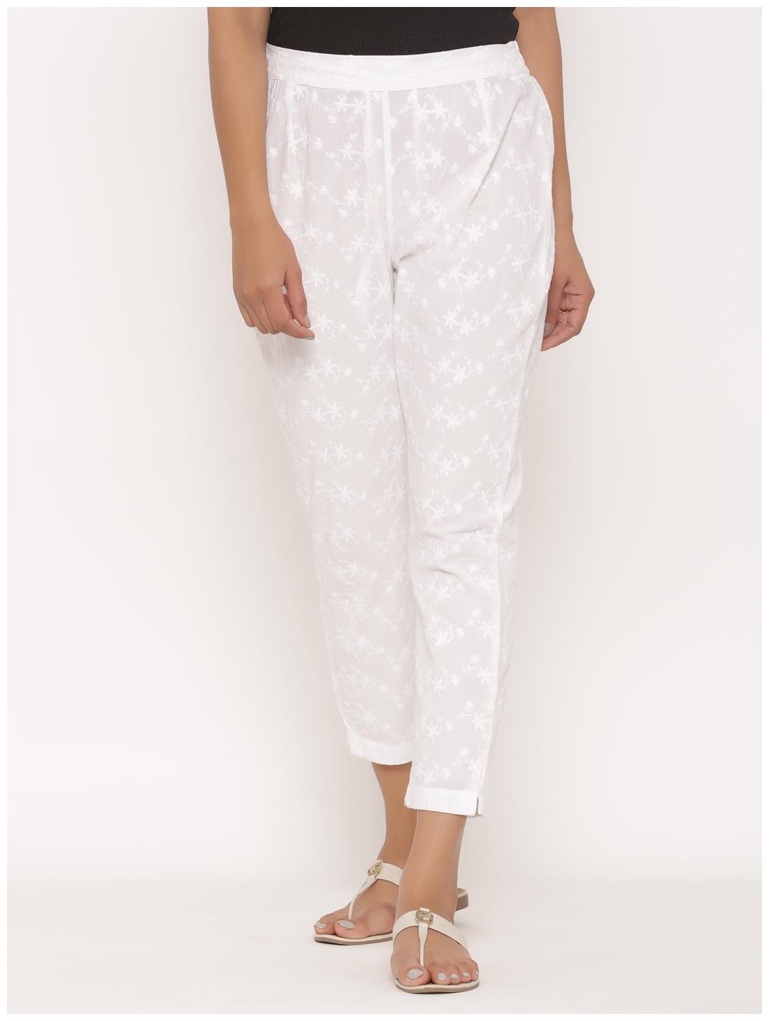 

Juniper Cotton Ethnic Pants - White