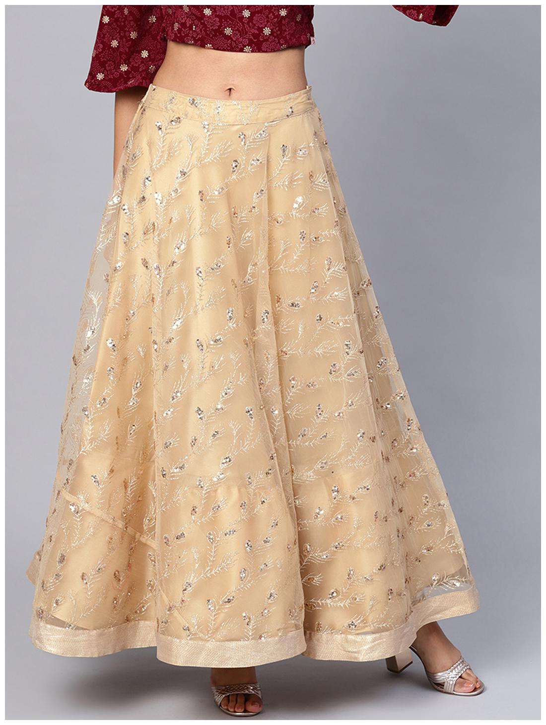 

Juniper Embellished Flared skirt Maxi Skirt - Gold