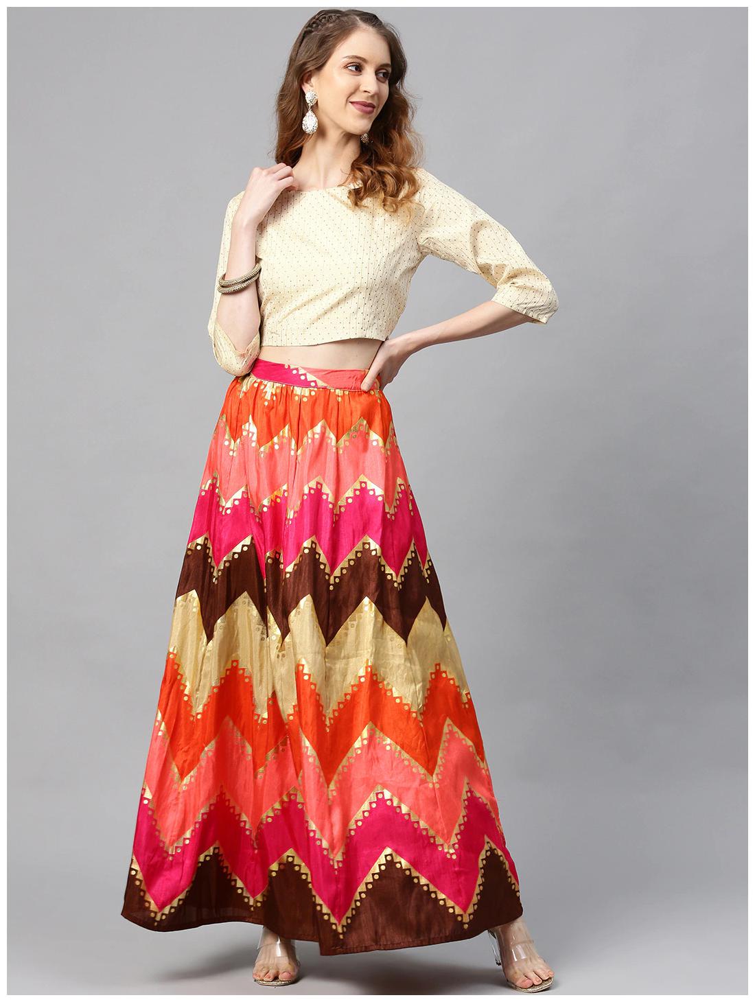 

Juniper Multicolor Crop Top Lehenga