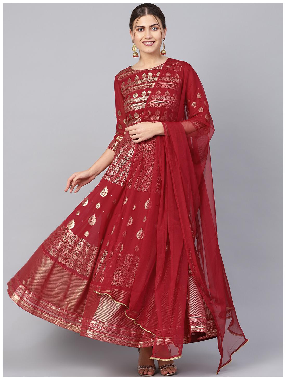 

Juniper Net Dupatta Maroon