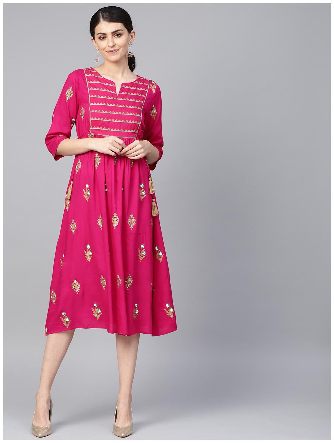 

Juniper Rayon Kurti Dress Pink