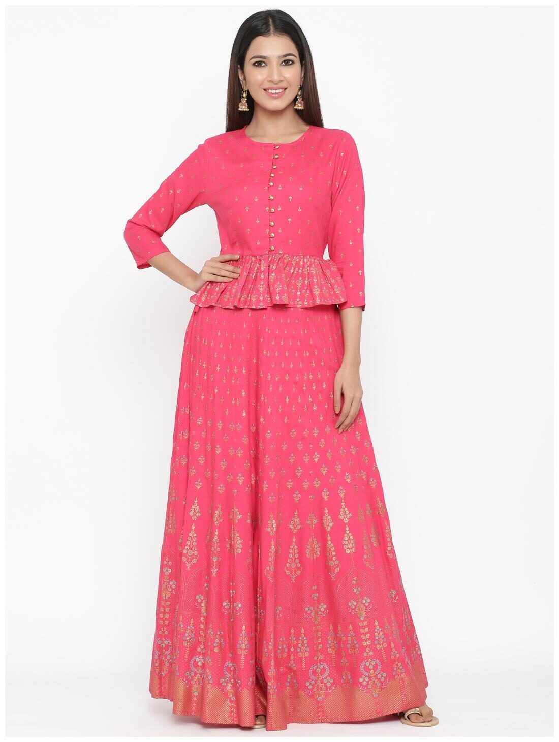 

Juniper Viscose Rayon Pink Lehenga Blouse For Women
