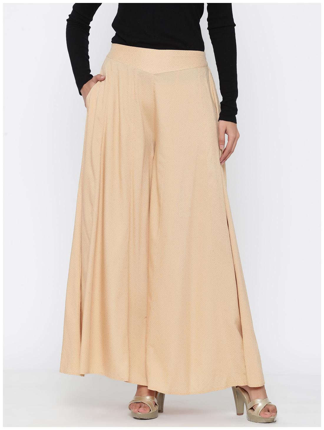 

Juniper Beige Printed Wide Leg Palazzo