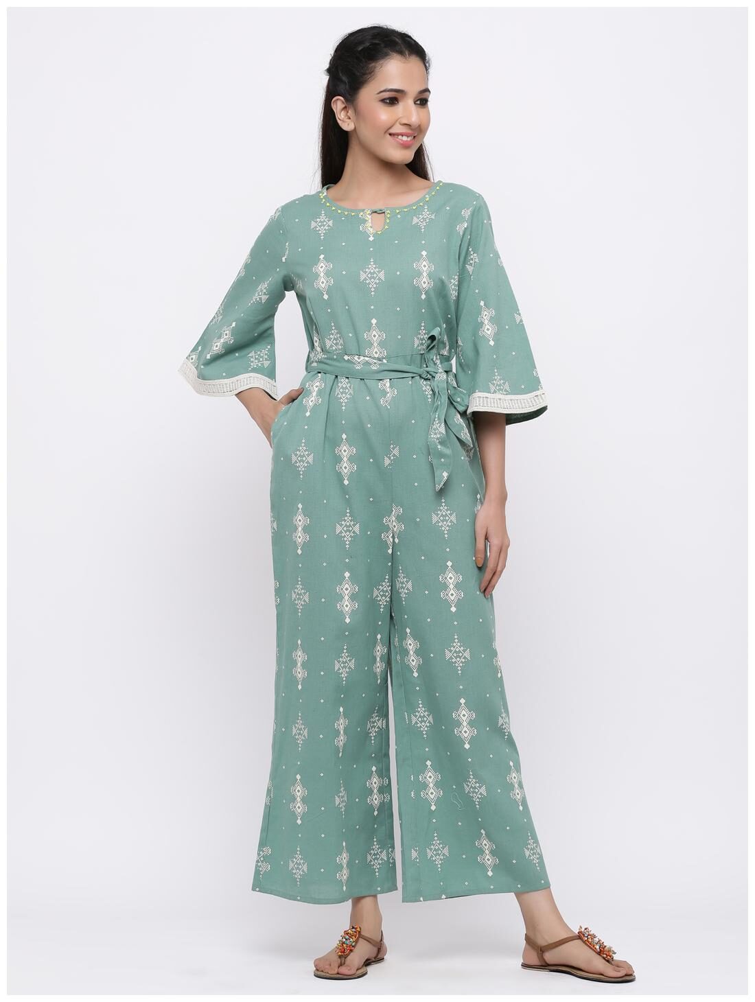 

Juniper Printed Jumpsuit - Green