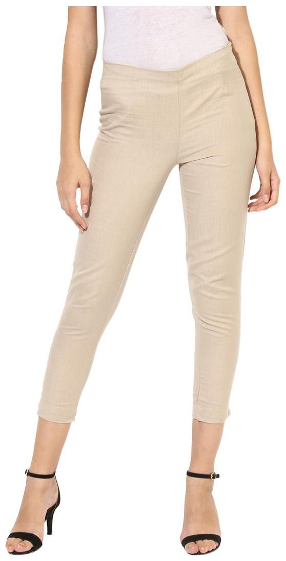 

Juniper Women Beige Slim fit Cropped pants