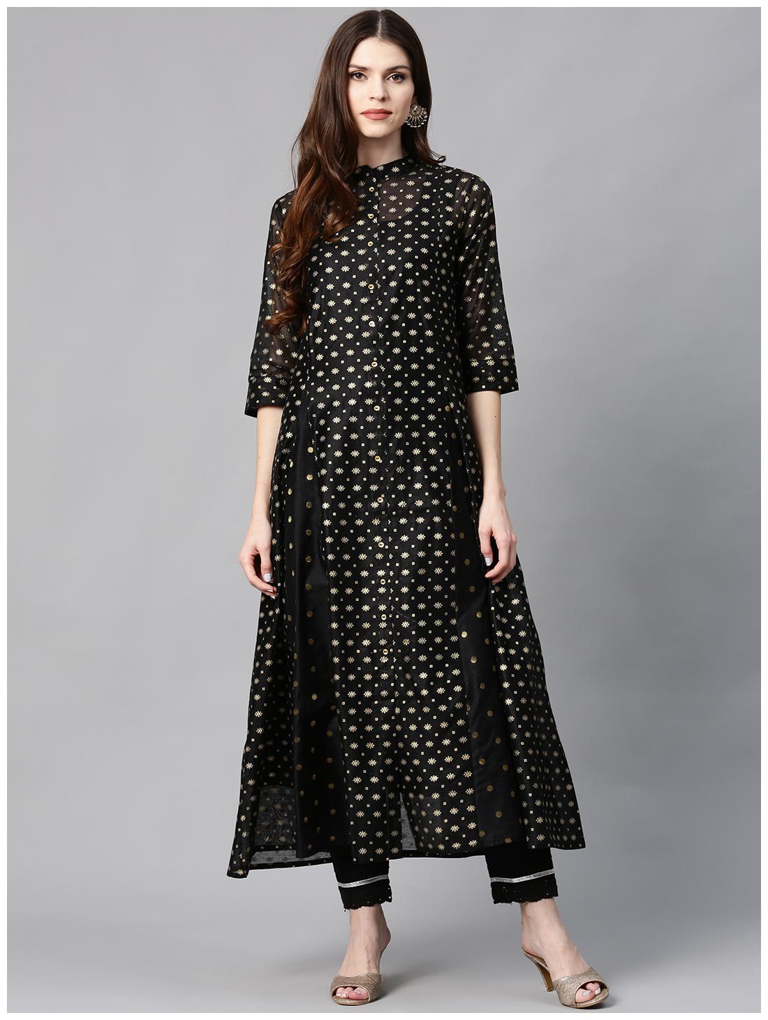 

Juniper Women Black Ethnic Motifs Anarkali Kurta
