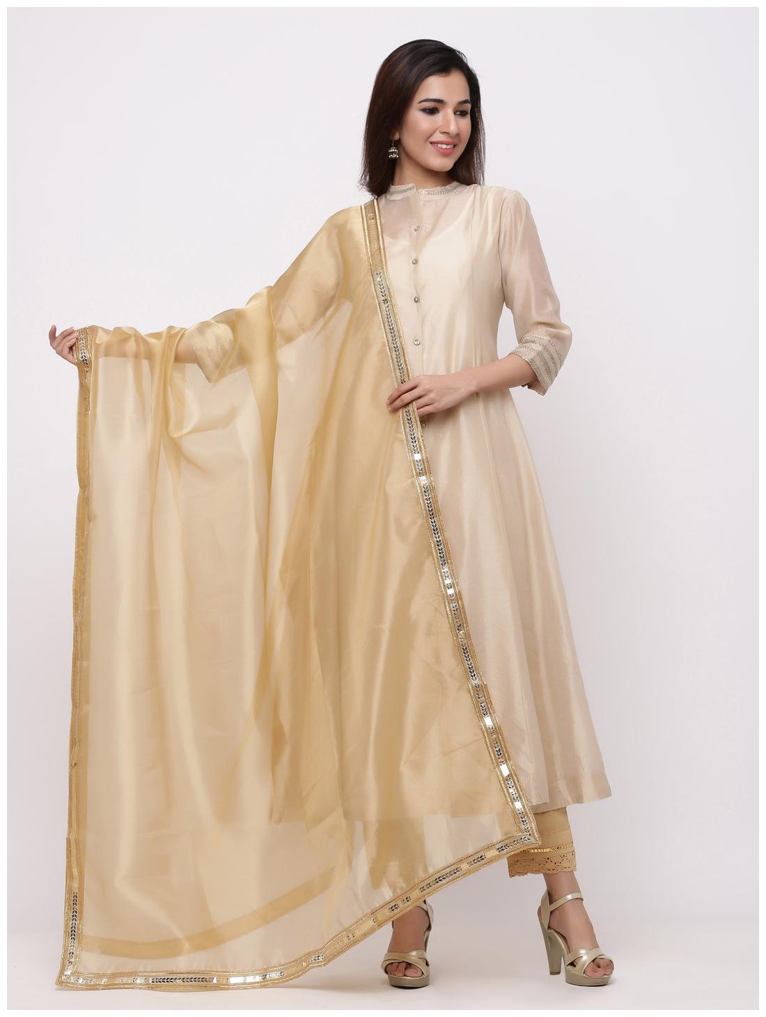 

Juniper Women Organza Golden Dupatta