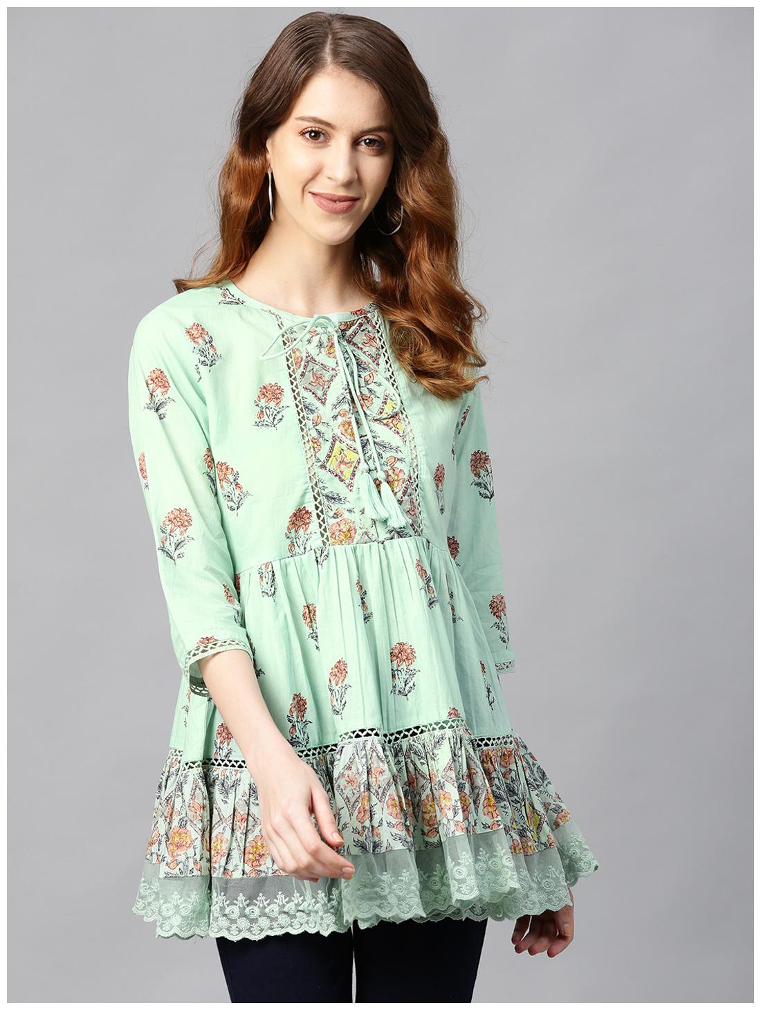 

Juniper Women Floral Fusion tunic - Green