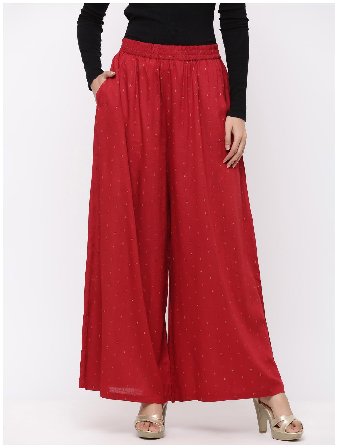 

Juniper Red Printed Wide Leg Palazzo
