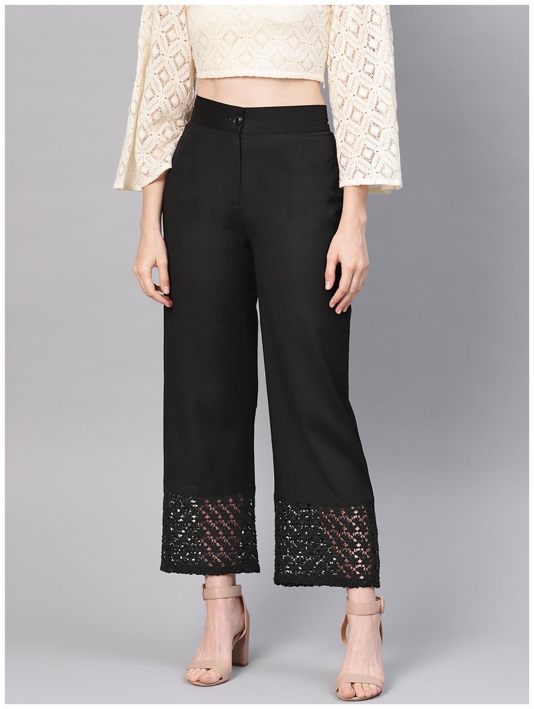

Juniper Women Cotton Straight Palazzo Black
