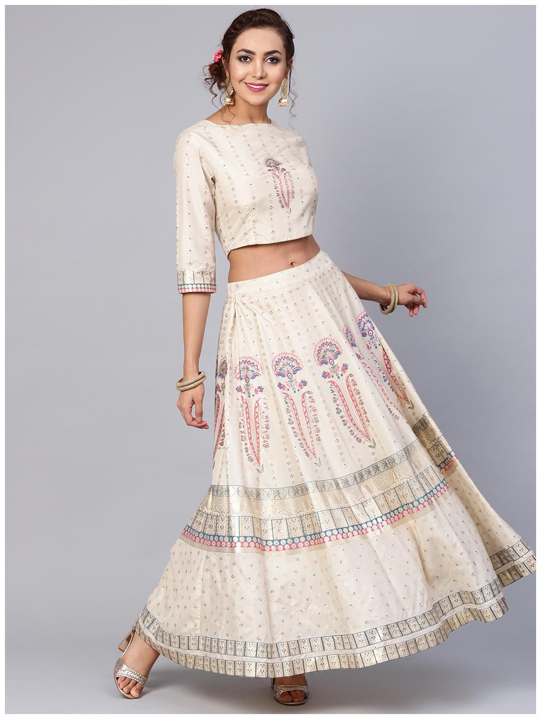 

Juniper Women Silk Choli Lehenga Cream color