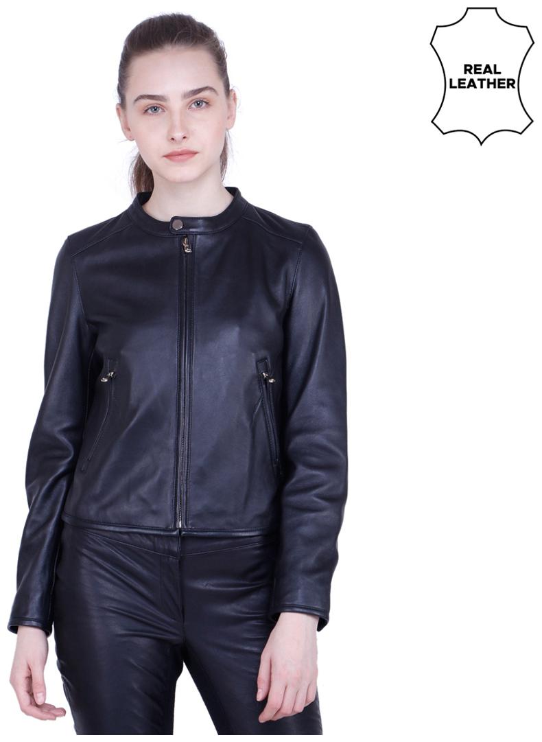 

Justanned Women Solid Regular Jacket - Black