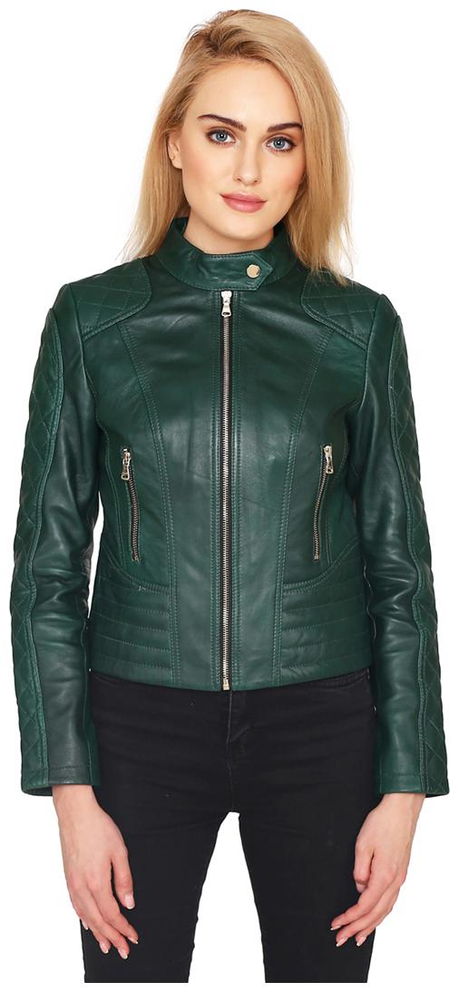 

Justanned Women Solid Biker Jacket - Green