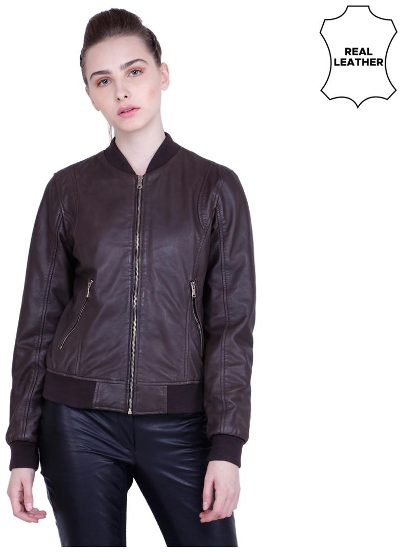 

Justanned Women Solid Regular Jacket - Brown
