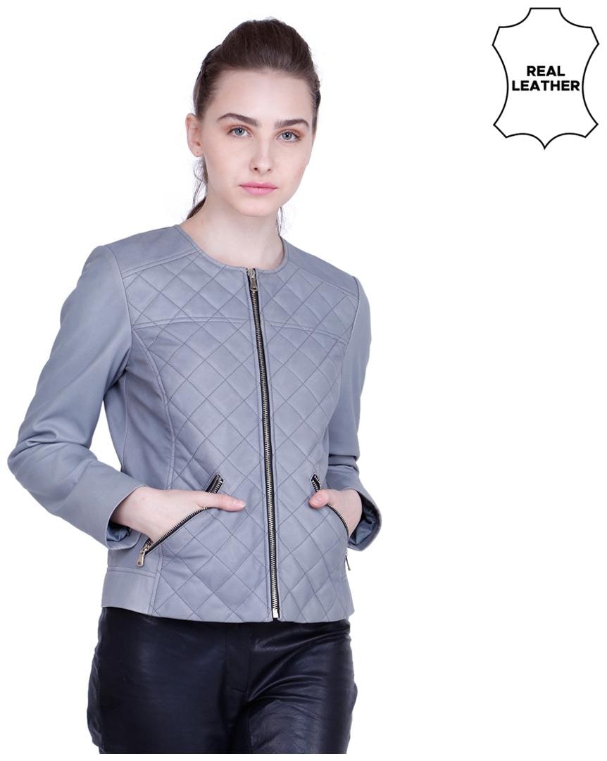 

Justanned Women Solid Regular Jacket - Grey