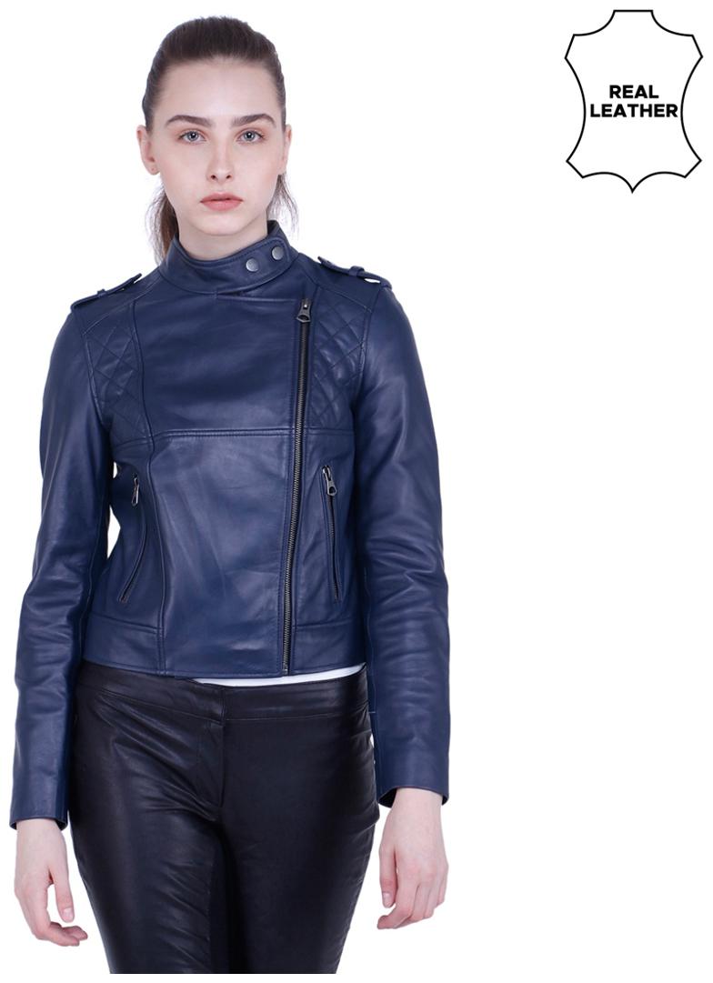 

Justanned Women Solid Regular Jacket - Blue