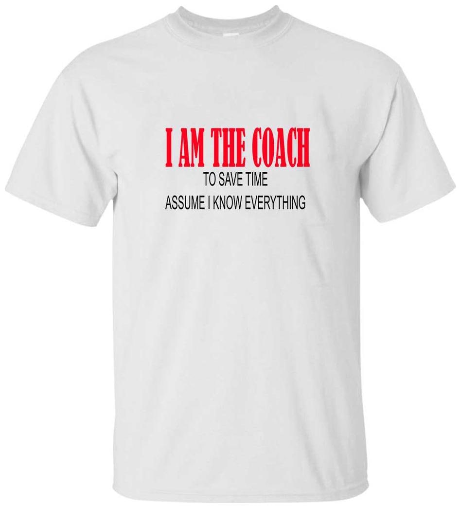 

Juvixbuy Men s Polyester I am the coach 2 Printed Round Neck T-shirt